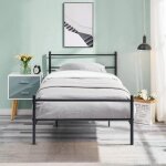 H. j wedoo - lit simple, cadre de lit en métal, pour matelas de 90 x 190 cm, pour adultes, adolescents, ... H. j wedoo - lit simple, cadre de lit en métal, pour matelas de 90 x 190 cm, pour adultes, adolescents, ...