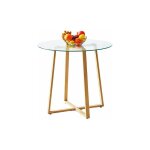Table à manger ronde en verre avec pieds en métal - 80 x 80 x 75 cm - transparente - h. j wedoo Table à manger ronde en verre avec pieds en métal - 80 x 80 x 75 cm - transparente - h. j wedoo