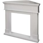 Habillage d'angle de chemin�e en bois l110xp63xh102, blanc ford