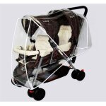 Habillage pluie poussette double housse de pluie protection poussette jumeaux avec boucle d'attache