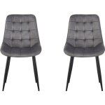 Habitat et jardin - lot de 2 chaises 'victoria' en velours - gris Habitat et jardin - lot de 2 chaises 'victoria' en velours - gris