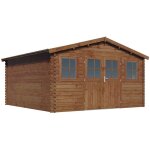 Habitat et jardin - abri de jardin bois trait� autoclave marron 'lormont' - 21, 2 m� - 28 mm