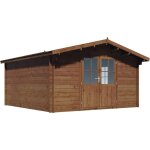 Habitat et jardin - abri de jardin bois traité autoclave marron 'montlaur' - 18, 9 m² - 35 mm Habitat et jardin - abri de jardin bois traité autoclave marron 'montlaur' - 18, 9 m² - 35 mm