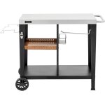Chariot desserte de barbecue  gelia  117 x 59 cm - inox - noir