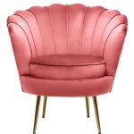 Habitat et jardin - fauteuil velours 'floria' - 70 x 73 x 76 cm - rose