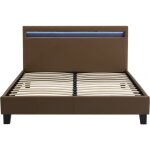 Habitat et jardin - lit led 'maria' - 140 x 190 cm - taupe Habitat et jardin - lit led 'maria' - 140 x 190 cm - taupe