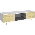 Habitat et jardin - meuble tv led 'inna' - 140 x 42 x 45 cm - blanc / chne