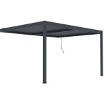 Habitat et jardin - pergola adossée en aluminium 'windsor' - gris anthracite - 3 x 4 m Habitat et jardin - pergola adossée en aluminium 'windsor' - gris anthracite - 3 x 4 m