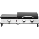 Plancha gaz avec couvercle  rasio  - 7. 5 kw - 3 brleurs - noir