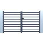 Habitat et jardin - portail aluminium ajour� 'martin' - 300 x 140 cm - gris