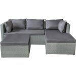 Habitat et jardin - salon de jardin bas en rsine tresse 'diya' 3 places - gris