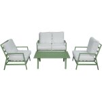 Habitat et jardin - salon de jardin en m�tal 'queens' - 4 places - vert