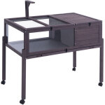 Habitat pour tortues, maison en bois pour tortues deinterieur et deexterieur, enclos roulant pour tortues ...