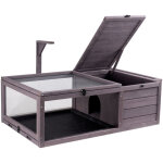 Habitat pour tortues, maison en bois pour tortues deinterieur / deexterieur, enclos pour tortues avec ...