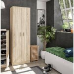 Habitdesign - meuble � chaussures 180 cm ch�ne clair 2 portes ch�ne clair