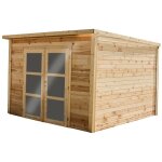 Habrita - abri 10, 37 m - madriers bois massif 28 mm - toit mono pente