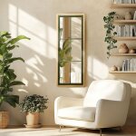 Macabane - helena - miroir rectangulaire esprit verri�re pin et m�tal vert