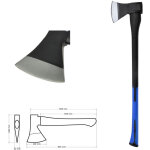 Hache � main, hache, hache � fendre avec manche en fibre de verre 1250 g