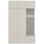 Haga - ensemble d?entr�e avec 2 armoires + porte - manteau + banc 150x35x238 cm - beige cachemire