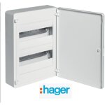 Hager - coffret lectrique apparent 24 modules 2 ranges - porte blanche et borniers vs212