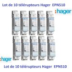 Hager - télérupteur 1f - 230v 16a epn510 lot de 10 pièces Hager - télérupteur 1f - 230v 16a epn510 lot de 10 pièces