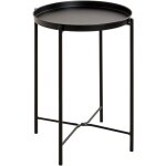 Haku moebel - table d'appoint ronde 39x50 cm en mtal laqu noir