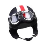 Casque de moto semi - ouvert avec lunettes, visire et foulard pour cyclomoteurs et tours