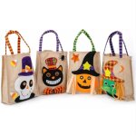 Halloween sac  main de cadeau friandises bonbons 4pcs, halloween fte lin sac de collations sucr goody ...
