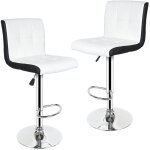 Lot de 2 tabourets hauts, chaises de bar, tabourets de bar acve hauteur rglable, revtement en pu, rotatif ...