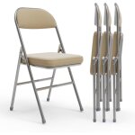 Haloyo - lot de 4 salon de jardin chaises pliantes assise dossier rembourrés acier synthétique, 46x41x80. ... Haloyo - lot de 4 salon de jardin chaises pliantes assise dossier rembourrés acier synthétique, 46x41x80. ...