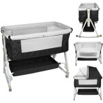 Haloyo - lit d'appoint 3 en1 lits de b�b� - lit b�b� berceau cododo pour b�b� 0 - 36 mois - noir