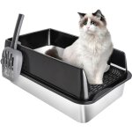 Haloyo maison de toilette pliable pour chat, bac  litire pour chat, tiroir  litire coulissant, pelle ...