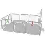 Haloyo - parc pour bb avec panier de basket et chelle de football, barrire de scurit pour bb, ...