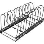 Haloyo - porte couvercle de pot et ne rouille pas, porte - casseroles ajustable, avec 10 compartiments ...