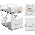Haloyo - rangement tiroir sous evier cuisine 2 étages rangement sous évier pour salle de bain blanc Haloyo - rangement tiroir sous evier cuisine 2 étages rangement sous évier pour salle de bain blanc