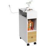 Haloyo - table d'appoint moderne roulante, bout de canapé, table basse, pour salon, chambre, marron, ... Haloyo - table d'appoint moderne roulante, bout de canapé, table basse, pour salon, chambre, marron, ...