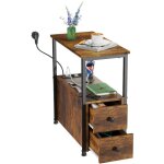 Haloyo - table d'appoint moderne roulante avec multiprise avec 1 tiroir, bout de canapé, table basse, ... Haloyo - table d'appoint moderne roulante avec multiprise avec 1 tiroir, bout de canapé, table basse, ...