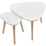 Haloyo - table basse salon �, pour salon bureau table d'appoint design scandinave, lot de 2, blanc