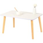 Haloyo� table basse, table de salon moderne minimaliste, assemblage facile, 60x40x32cm, blanc