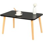 Haloyo� table basse, table de salon moderne minimaliste, assemblage facile, 60x40x32cm, noir