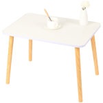 Haloyo� table basse, table de salon moderne minimaliste, assemblage facile, 60x40x40cm, blanc