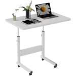 Haloyo - table pour ordinateur  roulettes, table de lit, bureau assis debout haut rglable, pour ordinateur, ...