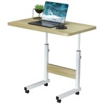 Haloyo table pour ordinateur  roulettes, table de lit, bureau assis debout haut rglable, pour ordinateur, ...