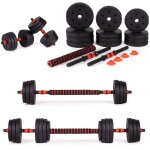 Halteres reglables 2x jeu dhalteres de 10 kg barre de 20 kg