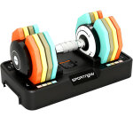 Halt�re r�glable sportnow - 5 - 25 kg - avec base de rangement 5 niveaux de poids, poign�e antid�rapante ...