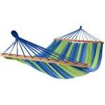 Hamac 2 personnes xl 220 x 160 cm - barre transversale - bleu & vert Hamac 2 personnes xl 220 x 160 cm - barre transversale - bleu & vert