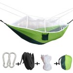 Hamac 260x140 cm - taffeta nylon - avec moustiquaire et sac - l�ger, r�sistant, anti - moustiques - vert ...