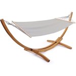 Habitat et jardin - hamac bois avec toile en coton 'dallas' - 3 m - gris