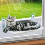 Hamac chat fenetre pliable lit pour chat avec des ventouses stables tapis r�versible jusqu'� 18kg (white ...