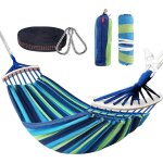 Hamac double � barres capacit� de charge statique 300 kg 19080 cm, toile hamacs exterieur pour int�rieur, ...